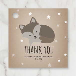 Wolf Pup Cactus Desert Stars Baby Shower Geschenkanhänger