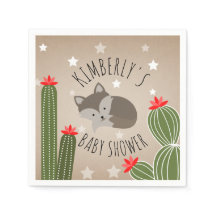 Wolf Pup Cactus Desert Stars Baby Shower