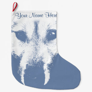 Wolf Pup Christmas Strumpf Custom Husky Strumpf Großer Weihnachtsstrumpf