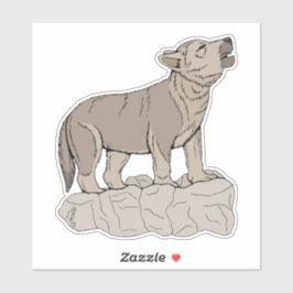 Wolf Pup Howling Aufkleber