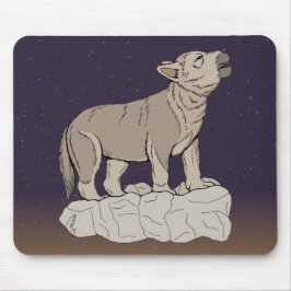 Wolf Pup Howling Mousepad