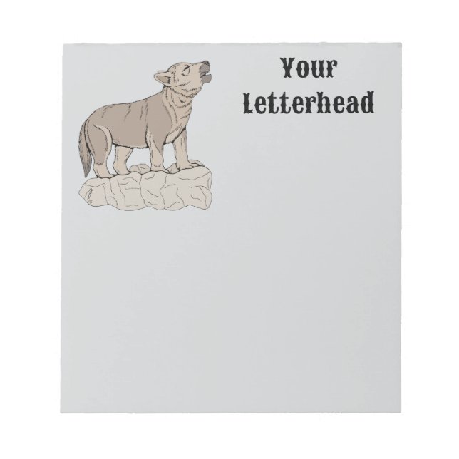 Wolf Pup Howling Notizblock (Vorderseite)