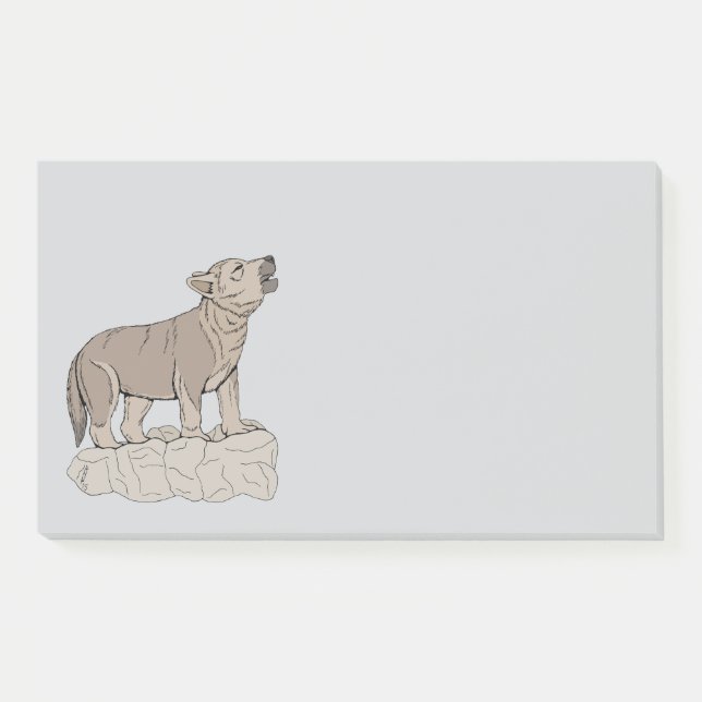 Wolf Pup Howling Post-it Klebezettel (Vorderseite)