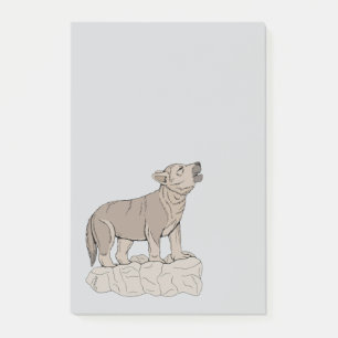 Wolf Pup Howling Post-it Klebezettel