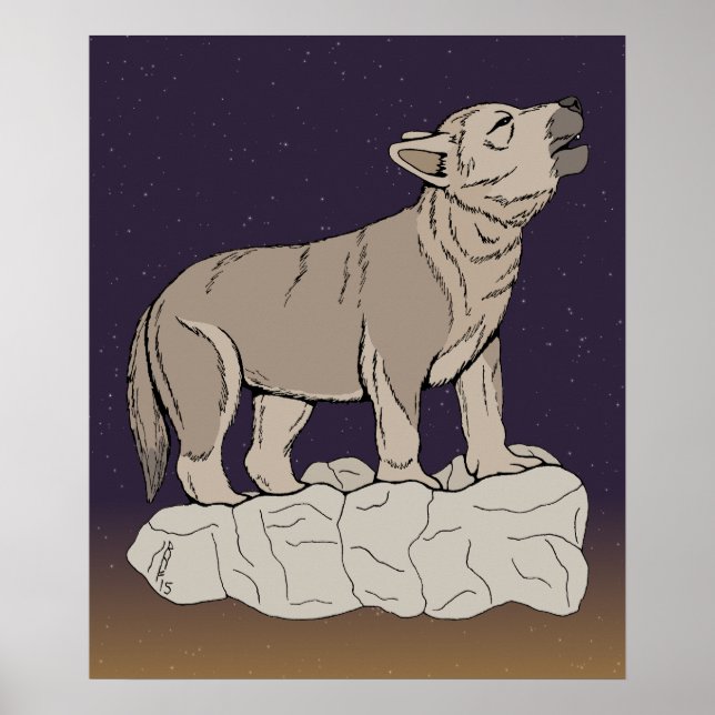 Wolf Pup Howling Poster (Vorne)