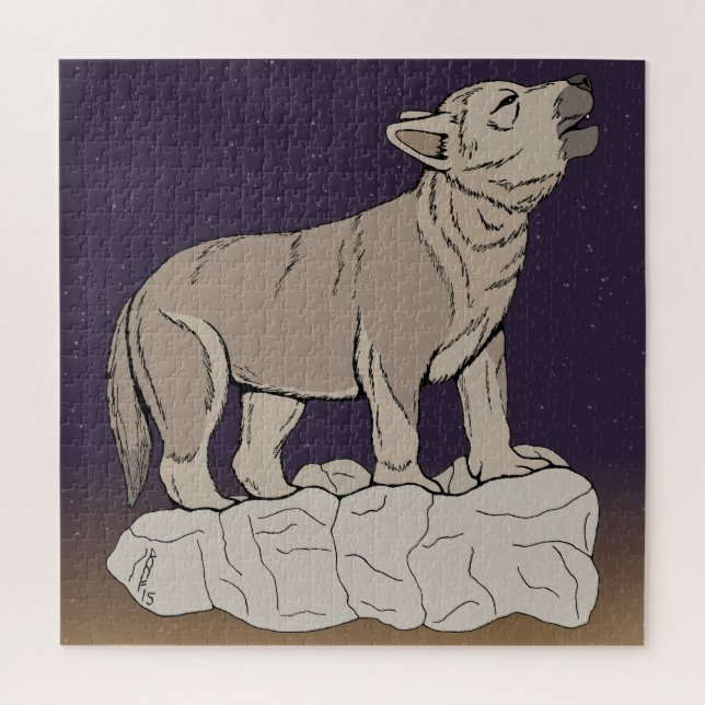 Wolf Pup Howling Puzzle (Vertikal)