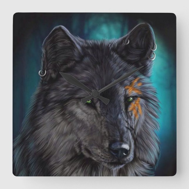 Wolf Quadratische Wanduhr (Vorderseite)