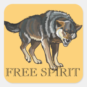 Wolf Quadratischer Aufkleber