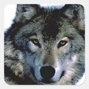 Wolf Quadratischer Aufkleber
