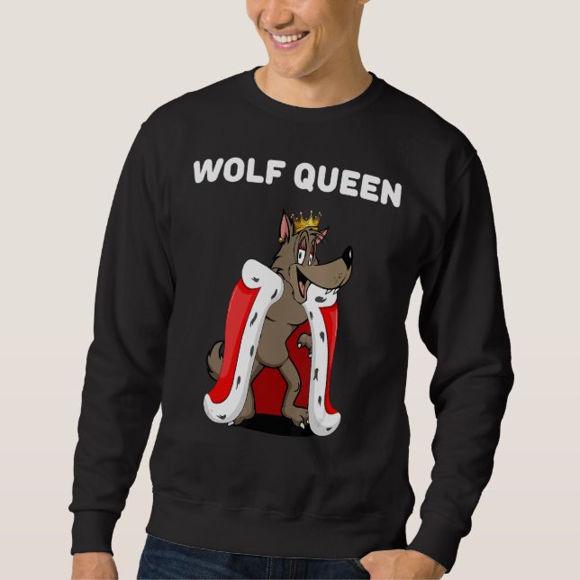Wolf Queen Girls Wolf Womens Wolf Sweatshirt (Vorderseite)