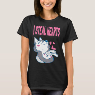 Wolf Rabbit Bunny Couple Liebe Valentinstag T-Shirt