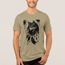 Wolf, Raubfisch, Träumer, Amulet, Talisman Tri-Blend Shirt