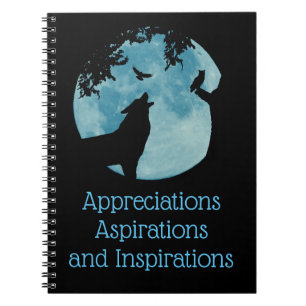 Wolf, Raven Owl and Moon Appreciation Journal Notizblock