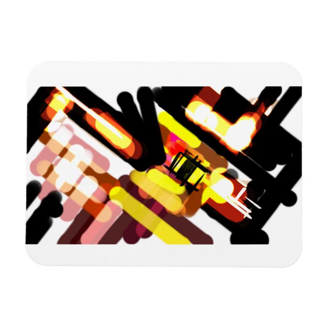 Wolf rennt Nacht Magnet (Horizontal)