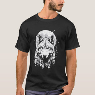 Wolf Retro-Design Moon Gray Howling beunruhigt T-Shirt