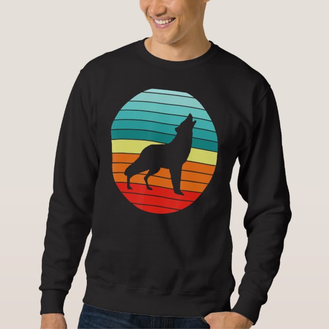 Wolf Retro Sunset Wolves Sweatshirt (Vorderseite)
