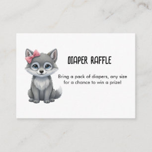 Wolf Rosa Windel-Ratgeber Baby Shower Begleitkarte
