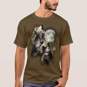 Wolf Rudel Heulen Vollmond Himmelszelt Herren T-Shirt