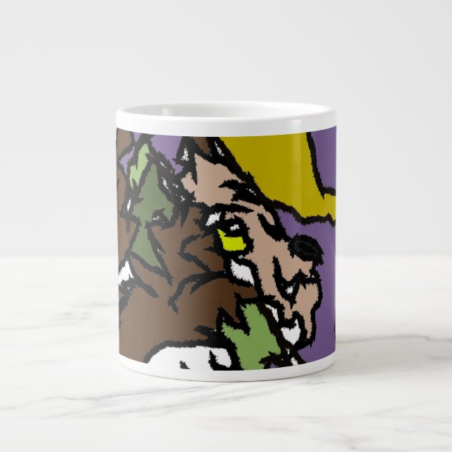 Wolf rufen Jumbo-Tasse (Vorderseite)