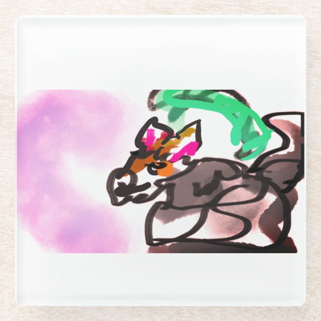 Wolf run in autumn glasuntersetzer (Vorderseite)