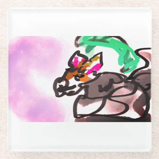 Wolf run in autumn glasuntersetzer (Vorderseite)