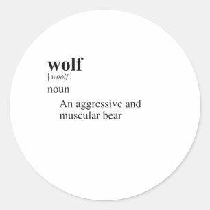 WOLF RUNDER AUFKLEBER