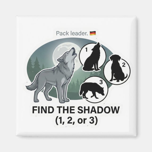 Wolf Schatten Zuordnung Magnet (Vorne)