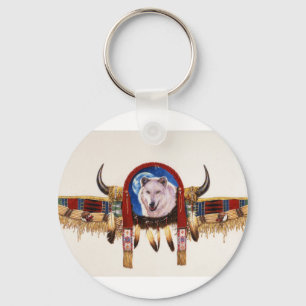 Wolf-Schild-amerikanischer Ureinwohner Schlüsselanhänger