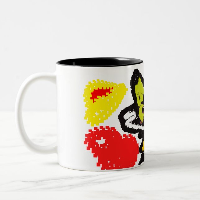Wolf schöner Herbst Zweifarbige Tasse (Links)