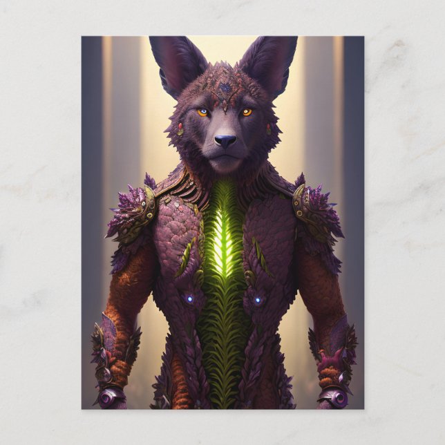 Wolf Sci Fi Postkarte (Vorderseite)