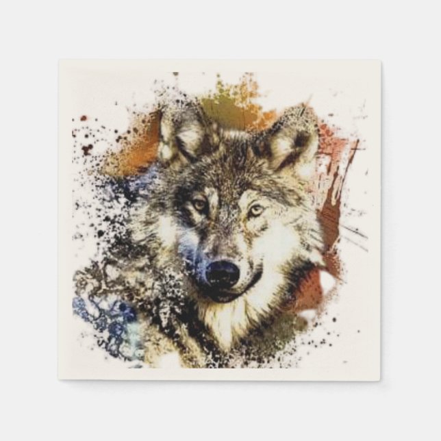 Wolf Serviette (Vorderseite)