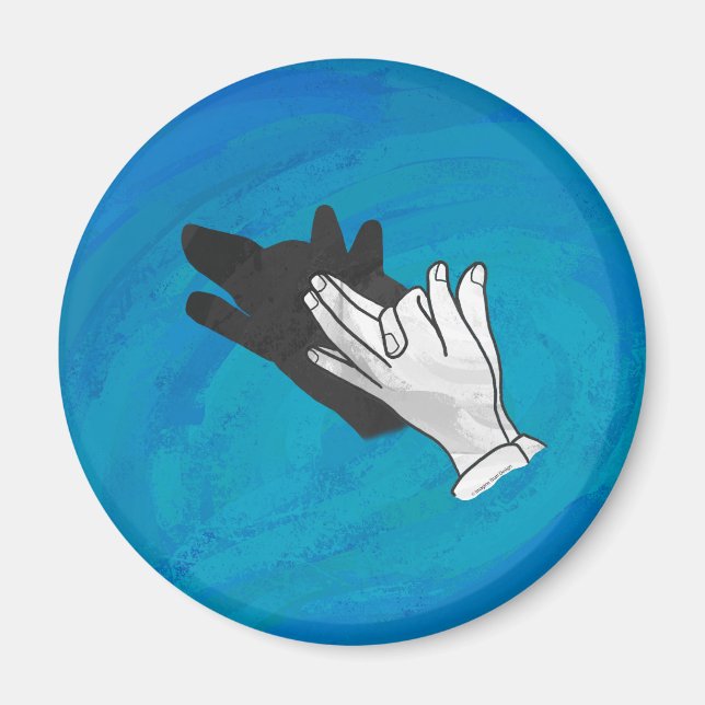 Wolf Shadow on Blue Magnet (Vorne)