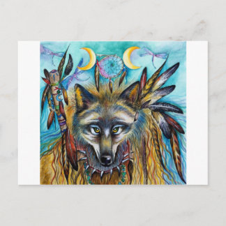 Wolf Shaman Spirit Postkarte