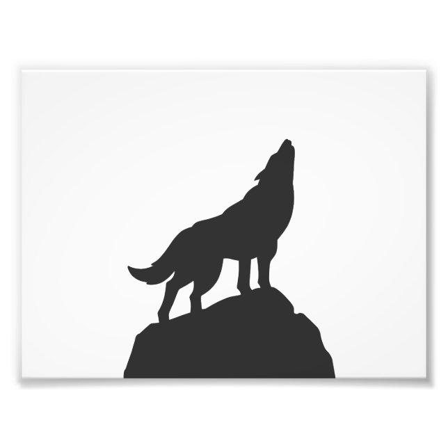 Wolf-Silhouette hewling - Farbe auswählen Fotodruck (Vorne)