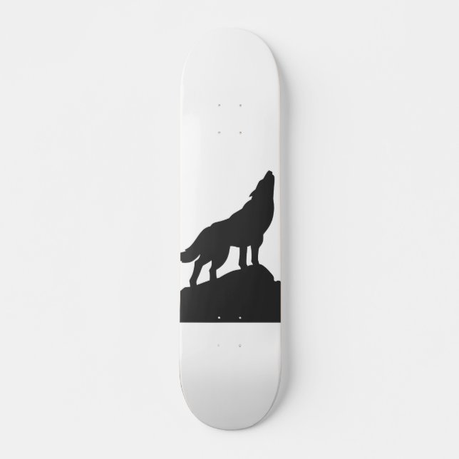 Wolf-Silhouette hewling - Farbe auswählen Skateboard (Vorne)