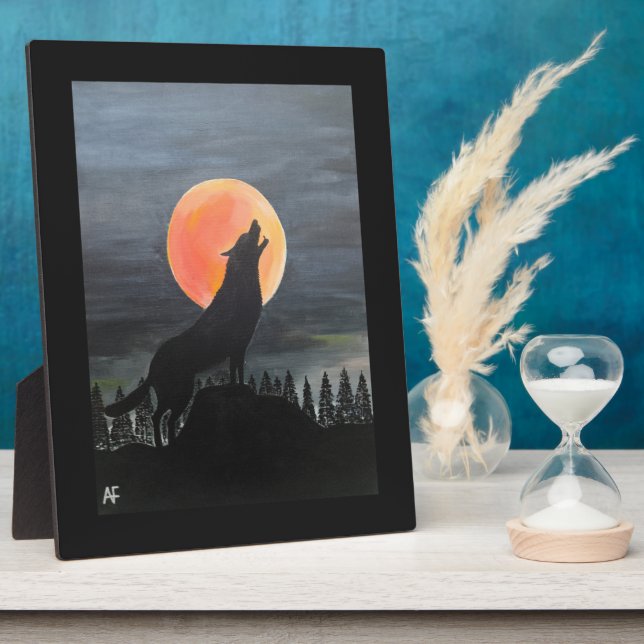 Wolf Silhouette Painting by Alfred Fox Fotoplatte (Seite)