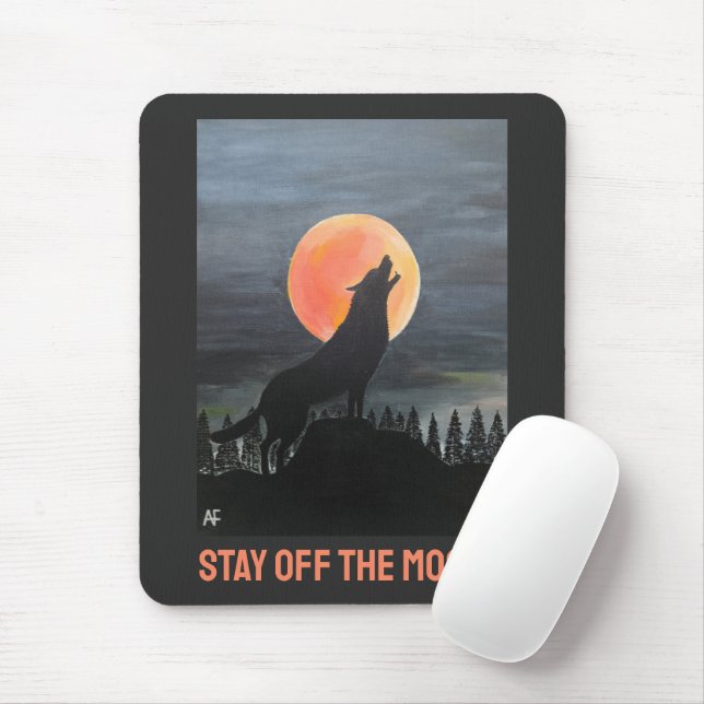 Wolf Silhouette Painting by Alfred Fox Mousepad (Mit Mouse)