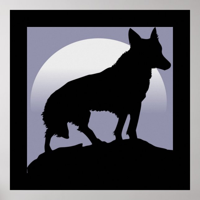 WOLF-SILHOUETTE POSTER (Vorne)
