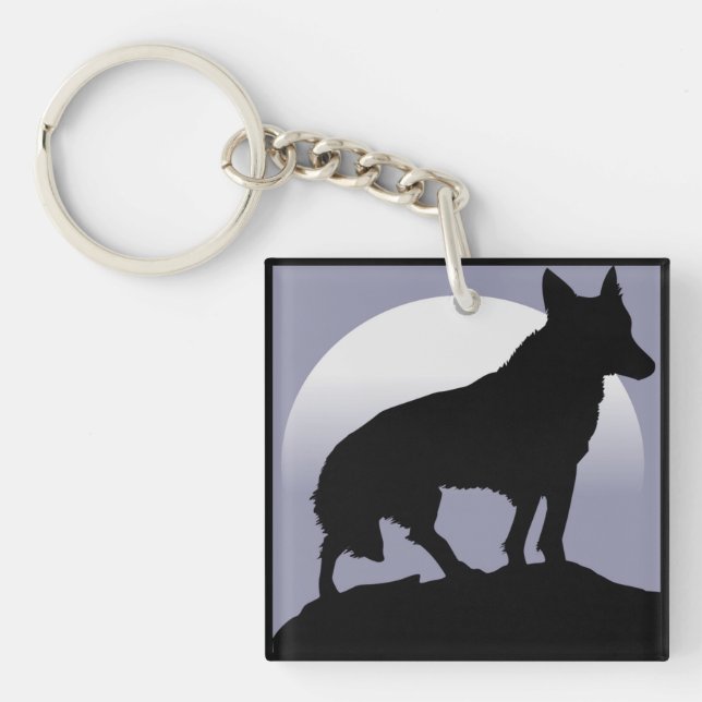 WOLF-SILHOUETTE SCHLÜSSELANHÄNGER (Vorderseite)
