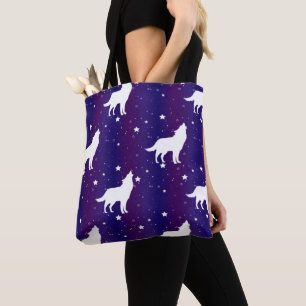 Wolf Silhouette Sternennacht Galaxie Liebhaber Uni