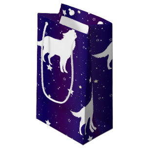 Wolf Silhouette Sternennacht Galaxie Liebhaber Uni Kleine Geschenktüte