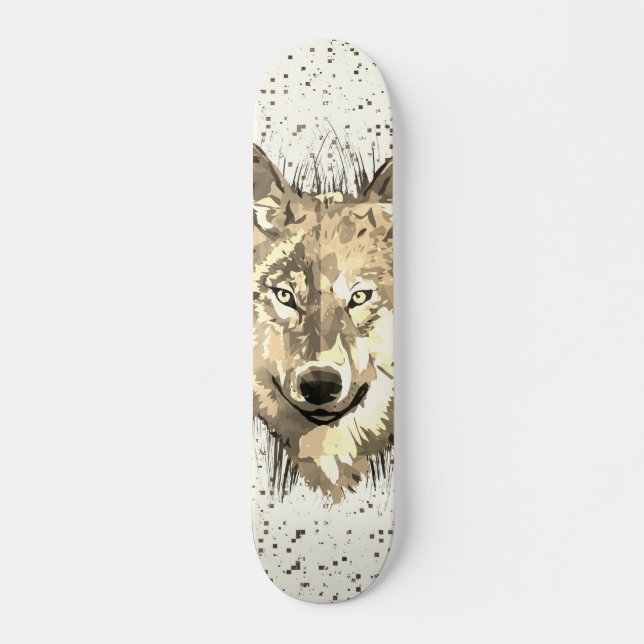 Wolf Skateboard Deck | Sepia Wolf Head (Vorne)