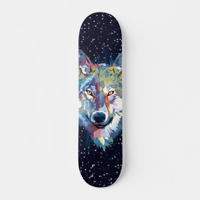 Wolf Skateboard - Dunkle Wolf Skateboard (Vorne)