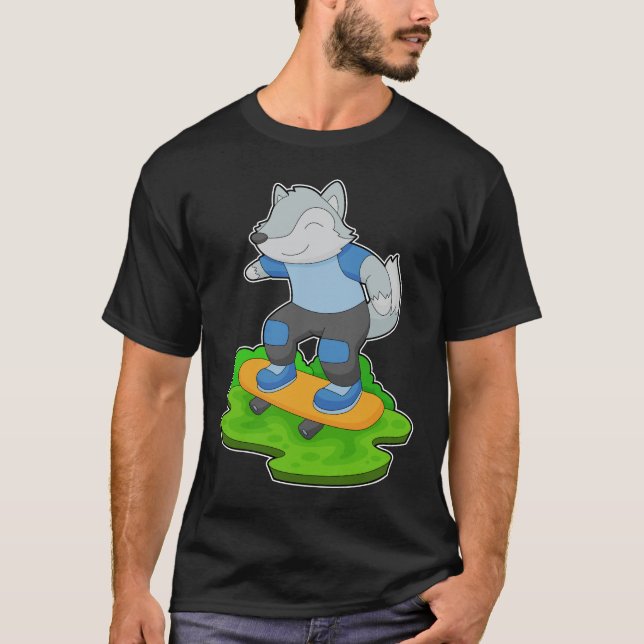 Wolf Skater Skateboard T-Shirt (Vorderseite)