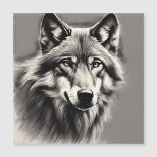 Wolf Sketch Magnetkarte
