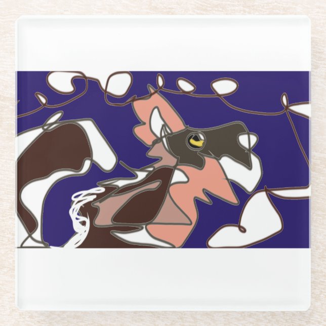 Wolf Spaß Glasuntersetzer (Vorderseite)