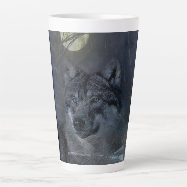Wolf Spirit Full Moon Milchtasse (Vorderseite)