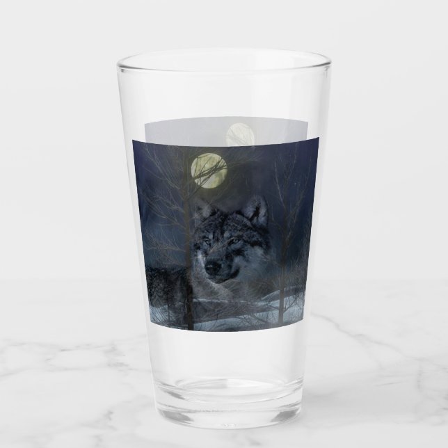 Wolf Spirit Moon Night Glas (Vorderseite)