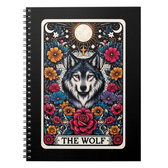 Wolf Spirit Tarot Card Notebook Notizblock (Vorderseite)