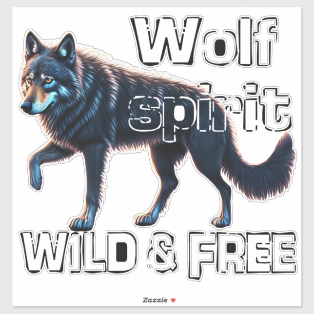 Wolf Spirit: Wild und frei Aufkleber (Blatt)